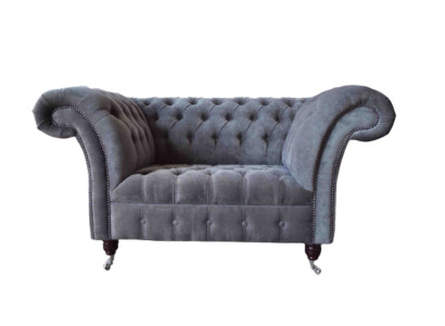 Chesterfield-sohva 1,5-istuttava sohvatyynyjen design sohva istuinytyynyt harmaa