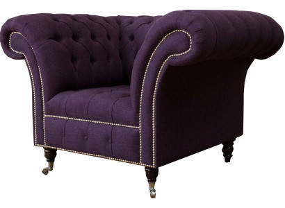 Sohva Yksistö Luxury 1 Istuin Istuin Design Tekstiili Liila kangas Chesterfield