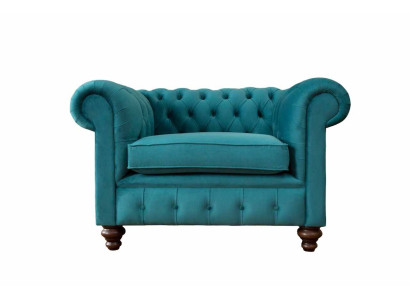 Sessel 1-istuttava Chesterfield-tyylinen pehmustettu sohva, design-luksussohva, uusi sohva