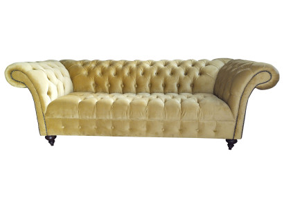 Ylellinen Chesterfield-sohva, kolmipaikkainen, tekstiili, moderni