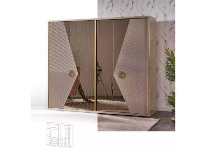 Beige vaatekaappi puukaapit makuuhuonekalut ruostumattomasta teräksestä tehty kaappi