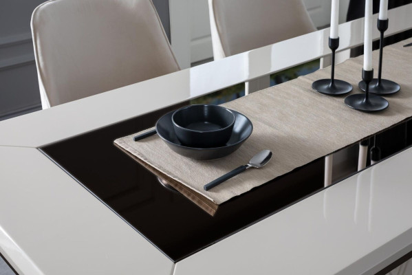 Essecke Essgruppe Esszimmer Esstisch Stühle Set 7tlg Luxus Weiß Modern