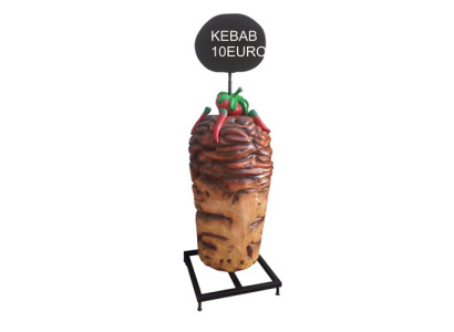 Kebab-ravintolan näyttökuvio pöytämainos hintakyltti veistos kebab 200cm uusi