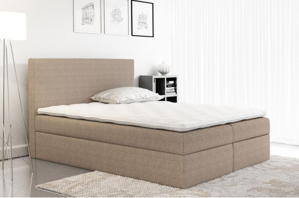Boxspring-sänky Tekstiili Design Kaksois Hotelli Moderni Sänky Makuuhuone Sängyt Kangas