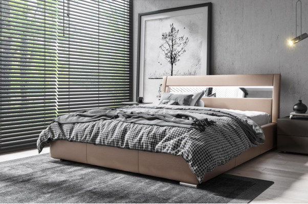 Bett makuuhuoneen sarjan design, luksusvuoteet, uusi barokkikaluste, 2x yöpöytää, 3-osainen.