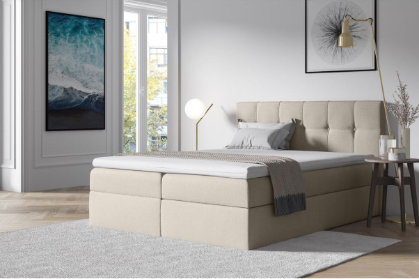 Stoff Boxspring-sänky Tekstiili Design Kaksois Hotelli Makuuhuone Moderni Sänky Sängyt