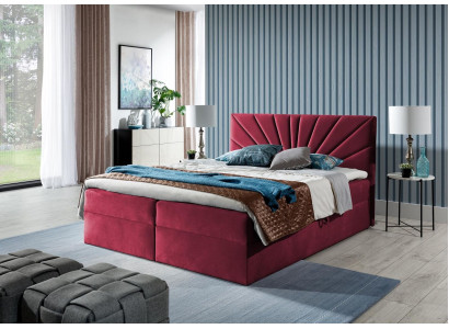 Boxspring-sänky Parisänky Sänky säilytyslaatikolla Hääsänky Sängyt Pehmustettu sänky Punainen Uusi
