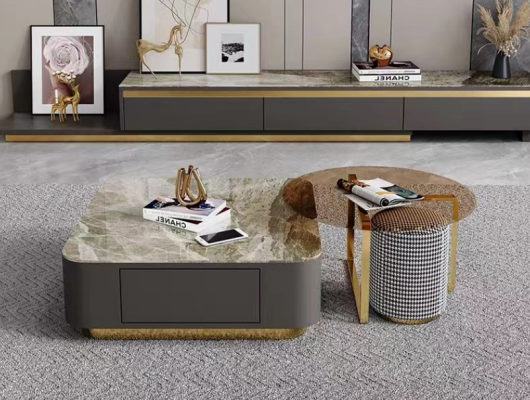 Olohuonekalut Luxus Harmaa Sohvapöytä Design Pöytä Kahvipöydät Uusi