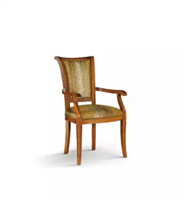 Art déco -tyylinen ruokailutuoli, käsinojallinen, design, tekstiili, luksus, ruskea