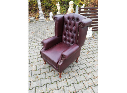 Nojatuoli Ohjesnojat Chesterfield-tuoli Istuinpehmuste Sova Lepotuoli Aito nahka Uusi!