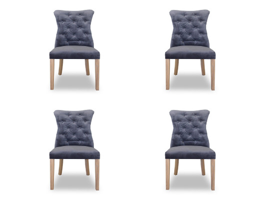 4x tuolit tuoli verhoiltu design Chesterfield -asetettu nojatuoli täydellinen sarja