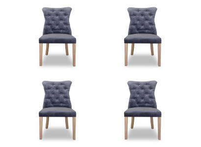 4x tuolit tuoli verhoiltu design Chesterfield -asetettu nojatuoli täydellinen sarja