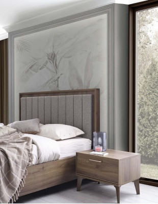Chesterfield Tekstiili Tyyny Sänky Suunnittelija Sängyt Beige Hotelli Kaksinkertainen Makuuhuone