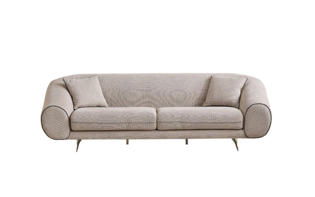 Moderni beige sohu olohuone 3-istuttava luksus pehmuste design-sohvat