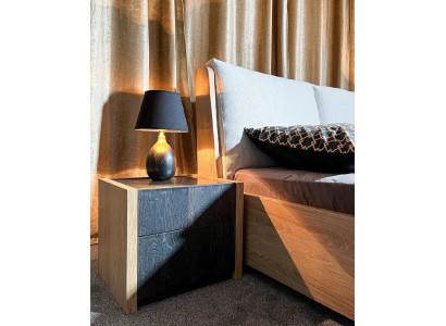 Yöpöytä Beige Makuuhuone Tyylikäs Design Luksus Puu Puu Yöpöydät