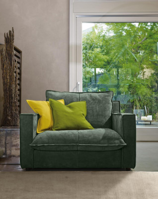 Sessel Polster Möbel Relax Design Möbel Grün Lounge Luxus Einsitzer Prianera