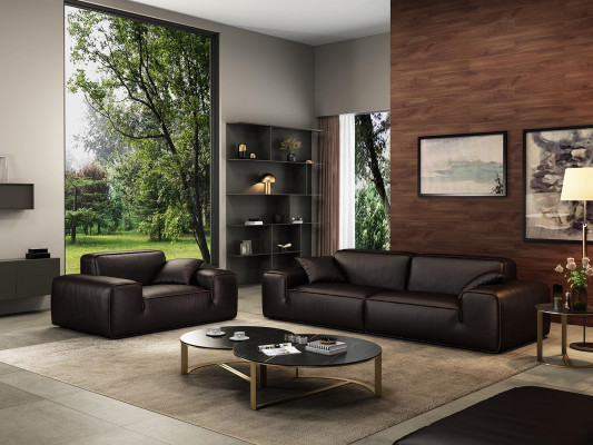 Musta sohvakalusto Luxury 3+1-paikkainen nahkasohva olohuonekaluste