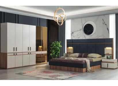 Möbel Luxury Sänky 2x Yöpöytä Vaatekaappi Makuuhuone Sett
