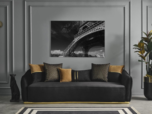 4-paikkainen sohva Chesterfield-verhoilu olohuoneen design-luksus puu