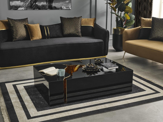 Sohvapöytä Design-huonekalu Luksus uusi musta Moderni olohuone Puu