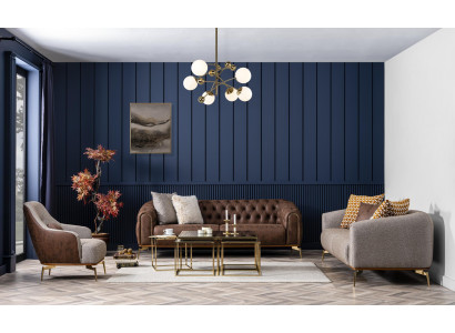Sohvakalusto 331 Istuttava soova uusi harmaa luksus design 3-osainen olohuone