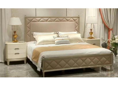 Makuuhuoneen sänky patja design huonekalut luksus kaksois beige sängyt nahka