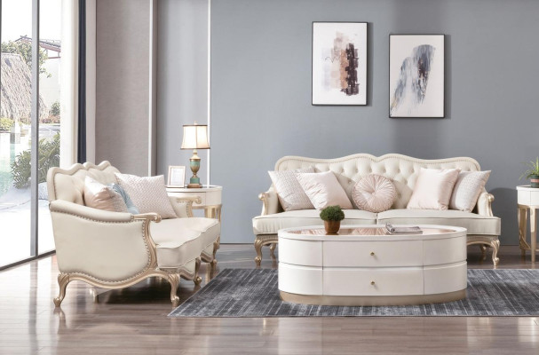 Klassinen Chesterfield-sohva 3+2 -istuin sohvasarja huonekalut beige