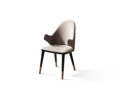 Yksilöllinen beige tuoli mustilla puujaloilla ruokasalimuotoilu