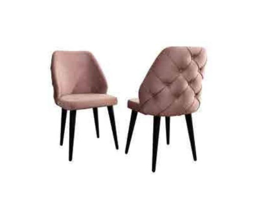 Puinen pehmustettu nojatuoli beige takaisin Chesterfield mustilla jaloilla ruokailuhuone