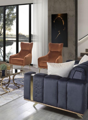 Luxussohvaryhmä Tekstiilisofta 4+3+1 Istuinsofa Olohuone Kangas