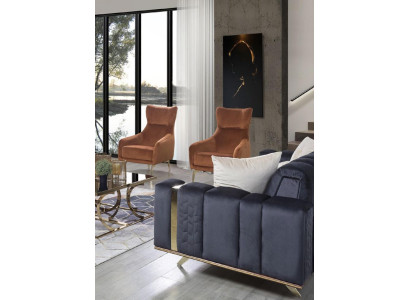 Luxussohvaryhmä Tekstiilisofta 4+3+1 Istuinsofa Olohuone Kangas