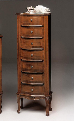 Kommode 6 laatikolla, sideboard, valkoinen tarjoilukaappi, puinen lipasto, kaappi