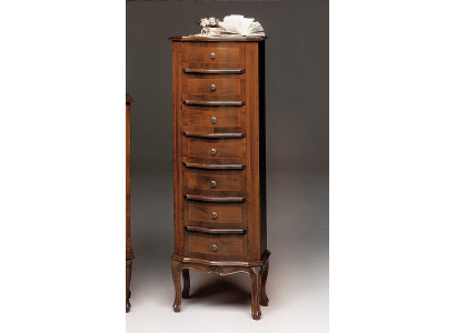 Kommode 6 laatikolla, sideboard, valkoinen tarjoilukaappi, puinen lipasto, kaappi