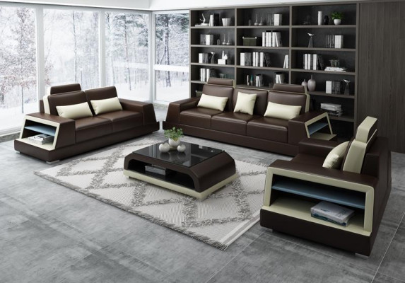 Olohuoneen 3-osainen Chesterfield sininen tekstiili luxury sohvat design sisustus