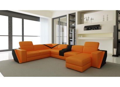 Ohjaussohva Sofa Nukkumapaikka Pehmuste Asuinalue Muotoiltu nahkasohva U-muoto