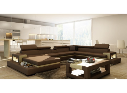 Johtajansohva Sofa Kulmasohva U-muotoinen sohvakombinaatio Olohuoneen maisema Designer Istuinkulma LEONARDO-B