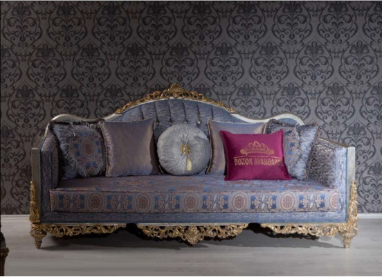 Design-sohva 3-paikkainen pehmuste Luxury klassinen tekstiili sohva Chesterfield