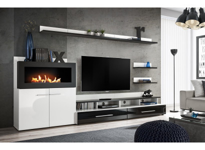 TV-kaappi ja takkaseinäkombinaatio design-huonekalu moderni