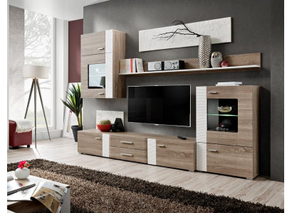 TV-seinäpuu moderni säilytysratkaisu olohuoneen huonekaluille