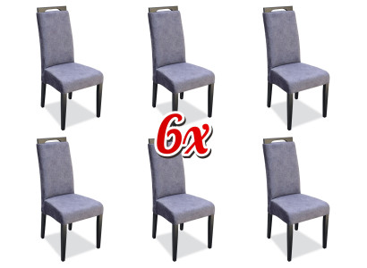Lehnstuhl 6x tuolia pehmustetut tekstiili kangas ruokailuryhmä garnituuri setti täydellinen design