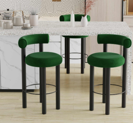 Vihreä moderni baaritukku Designerin lepotuoli Tyylikäs yksittäinen istuin