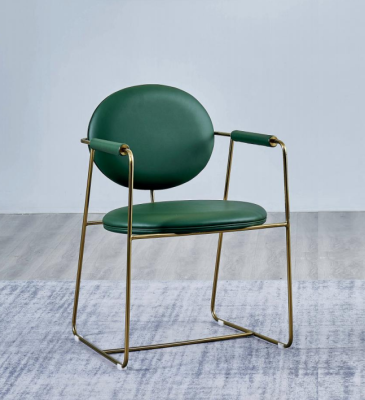 Vihreä ruostumattomaterästuoli Designer-nojatuoli Luksusyksistö Moderni huonekalu