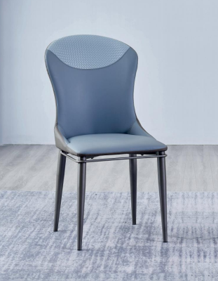 Sininen ruokailutuoli ilman käsinojia, puutuolit, designer nahkatuolit