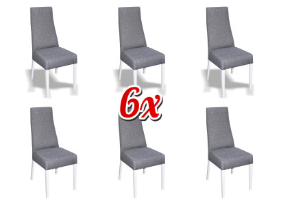 "Set Wohn" - Oikea puinen ruokailuryhmä "Lehn" - samettitekstiilituoli 6x tuolia