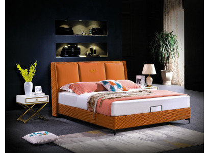 Bett Polster Orange Luxus Kaksois Hotellin Patjat Nahka Makuuhuone 180x200