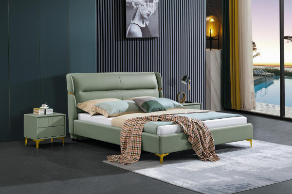 Bett Polster Design Luxus Kaksois Dekohotelli Sängyt Avio Nukkumis Huone Nahka