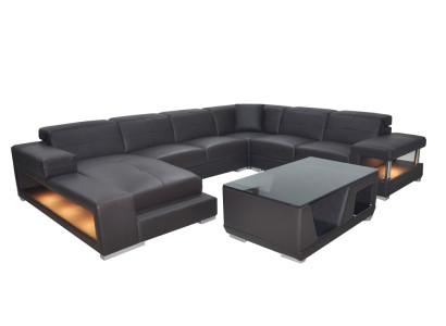 Asumisympäristö Kulmasohva Pehmuste Istumisalue Istumasarja Nahkasohva Sofa Couch + USB