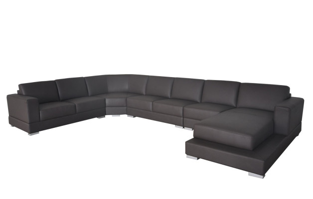 Ecke Leder Modern XXL-sohva Asuinalueen nahkasohva Sofa U-muotoinen USB-kulmasohva Uusi