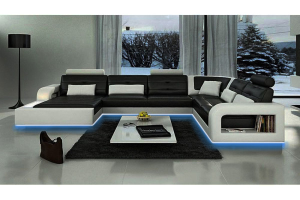UNISOHVA SOFA SOHVASTO OLOHUONEKULMA KULMASOHVA NAHKAISOHVA USB:llä Uusi