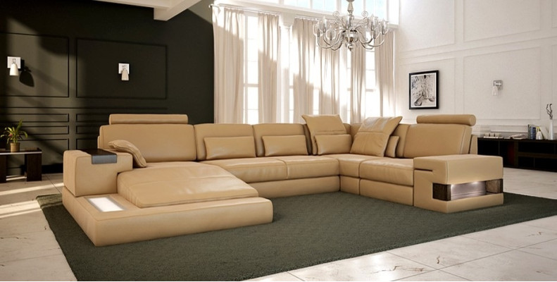 Asumismuotoilu Tyynysohva Soitinkalusto XXL Iso sohva Bellini Design Nahkasohva Uusi